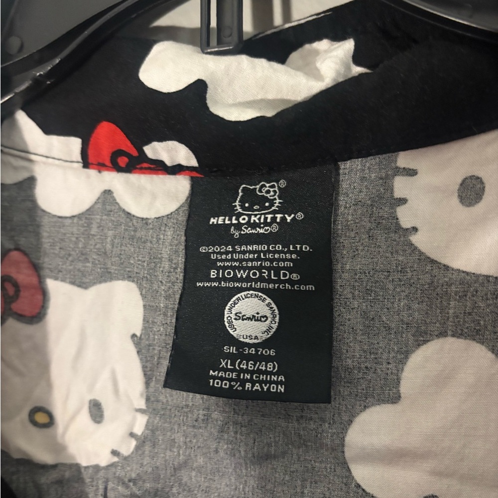 Hello Kitty Gray And Red Patterned Top - image 2
